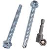 SKIR'CO (100 pezzi) Viti SKIR'CO DIN 7504 K in acciaio zincato 5,5 x 60 mm, viti autoperforanti per lamiera, testa esagonale