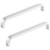 ANSIEDIO 2 Pezzi Maniglie per Mobili Moderni e Cassetti - Maniglia per Cucina - Distanza Fori 128mm (Argento)