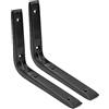 DOJA Barcelona | Staffa Angolare Nera | 300 x 250 mm | 2 Pz | Staffe Angolari Metallo per Legno | Staffe a L | Staffe mensola Nera | Reggimensola a L Parete per Fissaggio Mobili, Supporto Ripiano