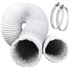 Kiuiom 3m Condotto di Ventilazione in Alluminio PVC,Condotti Tubo di Ventilazione Flessibile,100mm Tubo di Scarico con 2 Fascette Stringitubo in Acciaio per Aria Condizionata Cappa Aspirante Hydroponics