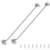 CHSEROK 2 Pezzi 400mm Chiavistello Porta, Gancio Chiusura Porta, Argento Gancio di Tempesta in Acciaio Inox, Chiavistello per Cancello con Occhielli, con 8 Viti, per Case, Giardini e Recinzioni