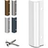V VOOXA VOOXA Premium | Maniglia per porta del balcone in alluminio + viti di fissaggio | RAL9016 bianco lucido | maniglia curva, comoda maneggevolezza per porta del balcone o del terrazzo