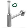 Schläfer 3439410 | Sifone in Abs 1 1/4 Minimalista, Sifone per lavabo e Bidet, Scarico Lavandino Universale, Sifone in Plastica Antiodore Cromo, Tubo Scarico Muro diam 32 mm.
