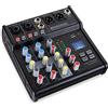 Pronomic B-403 Mini-Mixer Bluetooth con registrazione USB - 4 canali, 2 combo con phantom e Hi-Z, porta USB, uscite XLR, compatto, colore nero.