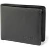 Berliner Bags Portafoglio Uomo Pelle Parker, Compatto Bifold con Portamonete, Porta Carte e Protezione RFID, Design Minimalista - Nero