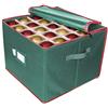 ProPik Grande scatola portaoggetti natalizia per contenere fino a 75 ornamenti natalizi, decorazioni per le vacanze, accessori contenitore con divisori, resistente Oxford 600D (verde)