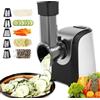 COOCHEER Taglia Verdure Elettrico 150W, 5-in-1 Professionale Grattugia Tritatutto Affettaverdure Multifunzione con 5 Lame per Verdure/Parmigiano/Frutta