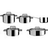 MEPRA Attiva Batteria, Kitchen, 9 Pezzi, Trimetallo Acciaio Inossidabile 18/10, Alluminio e Rame
