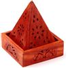 Puckator Brucia Incenso per Coni in Legno di Mango - Piramide con Decorazioni Floreali