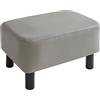 YMYNY Poggiapiedi 42 cm, Pouf rettangolare con gambe stabili in legno, Poggiapiedi moderno in pelle PU, Sgabello cambio scarpe per soggiorno, Seduta imbottita per camera da letto, HD-HRF-BD211