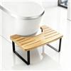 Turmegtt SgaSgabello per WC in legno per adulti, Alza Piedi Antiscivolo per Adulti in Stile Legno Naturale per una Posizione Accovacciata, Antiscivolo Allevia la Stitichezza, 39,97 x 19,98 x 17,01 cm