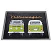 BRISA VW Collection - Volkswagen zerbino Vintage Antiscivolo e Assorbente, per Ingresso, da Interno/Esterno, Camper T2 Bus Design (Verde/70x50cm)