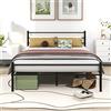 Diahomy Letto matrimoniale in metallo con rete a doghe, 120 x 200 cm, colore: nero