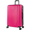 ITACA - Valigia 23Kg da stiva capiente Valigia rigida XL con ruote silenziose Trolley Grande Rigido leggero ideale per viaggi lunghi con Lucchetto a combinazione, Fucsia/antracite