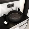 AURLANE Lavabo da appoggio rotondo in ceramica - diametro 36 cm - altezza 11,5 cm - ROUNDY DARK