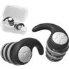 JOYIAL Tappi Per Le Orecchie In Silicone Nero, Forma 3D, Riutilizzabili, Morbidi, Per Dormire E Concentrarsi, Riducono Il Rumore Russare