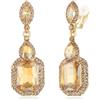 Clearine Orecchini matrimonio Sposa Clip On per Donne Cristallo Taglio smeraldo Infinito figura 8 Lampadario pendenti Rosa Oro-fondo