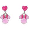 Disney Orecchini pendenti in argento Sterling 925 con Minnie Mouse smalto rosa, taglia unica, in argento Sterling, senza pietra preziosa
