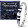 FANCIBAND Vatertagsgeschenk, Verstellbares Edelstahl-Armband für Männer für Papa, Vatertag Geburtstag Vatertag Geschenkideen Weihnachten-Abend