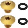 VGOL 2Set Viti Spurgo Bici O-Ring Tappo-Olio Corpo Lega Titanio TC4 M5x10mm Compatibile con Shimano XT SLX Zee Deore LX (Oro)