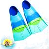 KBIBCK Pinne da nuoto per bambini, in silicone, corte, pinne da allenamento, per immersioni, adatte per le taglie 27-29, pinne corte per bambini, allenamento in nuoto, XXS (azzurro)