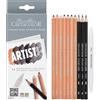 CRETACOLOR Artist Studio Set di matite da disegno 11 pezzi, incl. Tergicristalli, penne atossiche, attrezzatura di base per ogni artista, ideale per i principianti