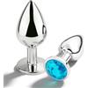 Favelable 2 Pezzi Plug Anale Set, Dilatatore Ano Sex, Giocattoli Erotici Plug Anali, Toys Sessuali Anal Piccolo, Design semplice e confortevole, Adatto per principianti (Lago blu)