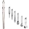 Generico kit sgorbia per pedicure professionale, Manico e sgorbie per pedicure 2 pezzi per N° 2-4-6-8-10-12 In acciaio Inox temprato Eliminano la radice dei calli anche più estesi