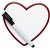 Generico Lavagnetta Magnetica a Forma di Cuore con Pennarello, Bianca Rossa, Plastica PVC, 10,5x10,5 cm, Cancellabile a Secco