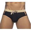 Detwen Slip da bagno da uomo con imbottitura rimovibile ad asciugatura rapida, Nero , L