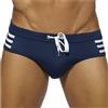 Detwen Costume da bagno uomo push up con imbottitura rimovibile, slip con cordoncino, vita bassa, asciugatura rapida, sexy swimwear, Nero , M