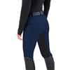 Chesoon Pantaloni da equitazione da donna con seduta completa, con toppe al ginocchio, collant per la scuola, pantaloni patchwork con tasche, blu navy, S