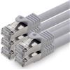 1aTTack.de 3.0m CAT7 Cavo di rete LAN RJ45 10 Gigabit, 5 pezzi - grigio | Cavo patch Ethernet, rame, schermatura SFTP PiMF, DSL, switch, modem, router, patch panel, CAT7 CAT6 CAT5