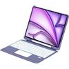 Sazfli Custodia per tastiera per iPad Pro 12,9 pollici 6/5/4/3 Gen, tastiera magnetica staccabile, con retroilluminazione a 7 colori e trackpad, QWERTY, Viola (T209D)