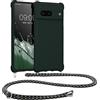 kwmobile Custodia Compatibile con Google Pixel 7 Cover - Back Case in Silicone TPU - Protezione Smartphone con Cordino - verde muschio
