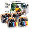 Starlet24 20x 525xl 526xl Cartucce Compatibili per Canon PGI-525 CLI-526 per Pixma MG5150 MG5250 MG5340 MG5350 MG6150 IP4850 IP4950 IX6550 (4 PGBK 4 Nero 4 Ciano 4 Magenta 4 Giallo)