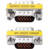 KUOQIY 2 Pezzi VGA 15 Pin Maschio a Maschio Gender Changer, Adattatore VGA Mini Gender Changer, per PC Monitor