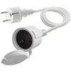 LANMINGLEL - Prolunga Schuko corta, bianco, cavo di alimentazione Schuko, prolunga per prese di corrente, 3x1,5 mm², 16A, 250V, IP44 per casa, ufficio, esterno (Bianco-Diretto, 1,5M)