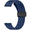 CeiBand Silicone Cinturino per Orologi da 20mm 22mm, Magnetico fibbia in metallo Traspirante Cinturini, Cinturini Sportivi Impermeabili di Ricambio per Uomo Donna - (20mm, Blu Scuro)
