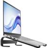 QWORK® Rialzo PC Portatile per Laptop da 10 a 18 pollici, Design Ventilato, Alluminio Nero con Cuscinetti Antiscivolo