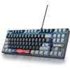 SOLIDEE tastiera da gioco meccanica al 80%,tastiera cablata compatta retroilluminata a LED RGB a 87 tasti con cavo USB,tastiera da con interruttore rosso lineare per Win(87 Dark)