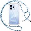 Pnakqil Cover per Oppo Reno 15 5G con Cordino, Trasparente Custodia con Laccio Tracolla Cellulare Girocollo Collana Protettiva per Oppo Reno 15 5G 6,59 Pollic, Blu
