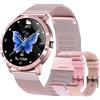 MYSHUN Smart Watch da donna, 1,32, AMOLED Fitness Tracker 123, modalità sportive, monitoraggio dell'attività con pressione sanguigna, contapassi, orologio da polso per iOS Android (rosa)