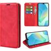 Fertuo Cover a Libro con Porta Carte per Samsung Galaxy A17 5G / 4G, Rosso