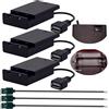 CTRICALVER Porta batterie 3 pile AA 4,5V con interruttore e coperchio, Scatola di supporto per batterie con connettore USB femmina e cavo USB maschio di 0,3 m, set *3 Adatto per strisce LED o DIY
