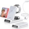 Elecdov Caricatore Wireless 3 in 1 per Samsung S26/S25 Ultra/S24, Stazione di Ricarica per Samsung Z Flip 7/Z Fold 6, Base Ricarica Wireless per Samsung Galaxy Watch 8/Ultra/7/6, Galaxy Buds 4/3 (bianco)