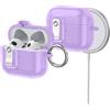 ORICO Custodia per AirPods 3ª Generazione con Supporto, Ricarica MagSafe e Coperchio Magnetico, Potente Protezione Anti-caduta, Viola-CP33