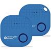 musegear localizzatore Chiavi Bluetooth - Blu Chiaro - 2 Pacchetto - Volume 3 Volte più Potente - Key Finder - Portafoglio Telefono
