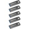 Gigastone 【GIGASTONE】USB 64GB Confezione da 5, Z70 USB 3.2 Gen 1 Flash Drive, Affidabile per PC e Mac, Metallo Impermeabile, Mini e Robusto, compatibile con interfaccia USB 2.0/3.0/3.1