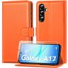 ivencase Cover per Samsung Galaxy A17 con vetro temperato, custodia in pelle PU magnetica [ tasca per portafoglio], custodia di funzione stand video porta carte di credito a patta per Samsung A17